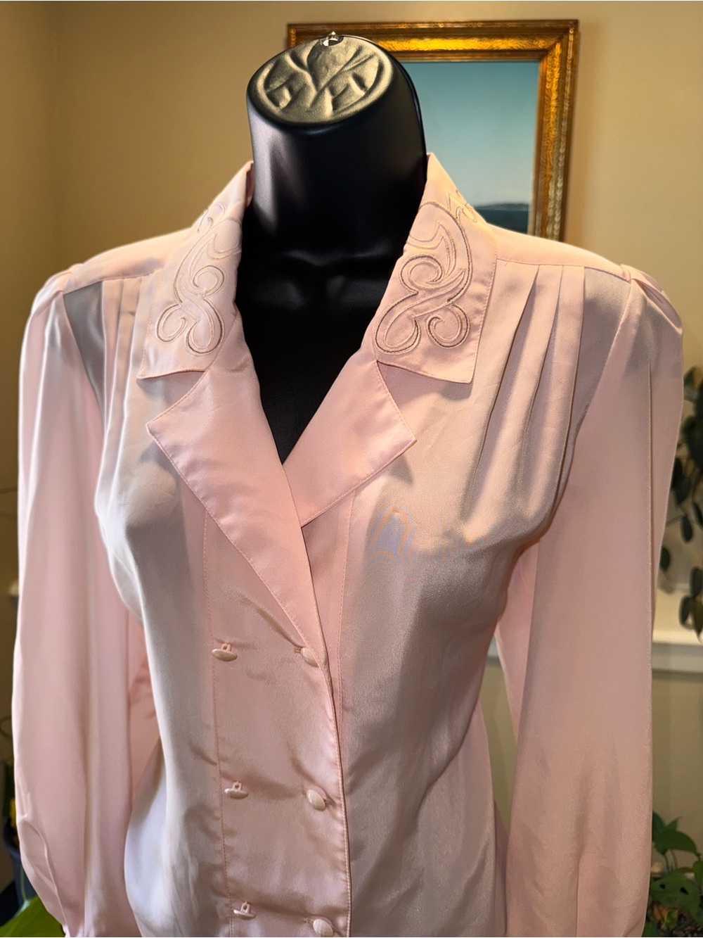 Vintage 80s Philippe Marques Pastel
Pink Double Breasted Blouse